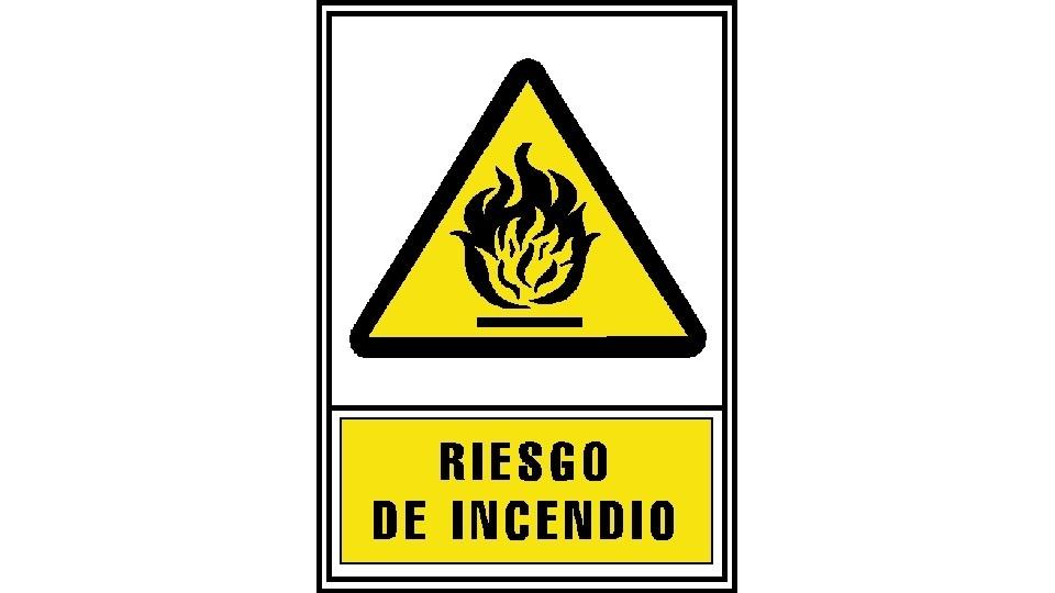 SEÑAL DE ADVERTENCIA "RIESGO DE INCENDIO" EN PVC A4 210 X 297 MM ARCHIVO 2000