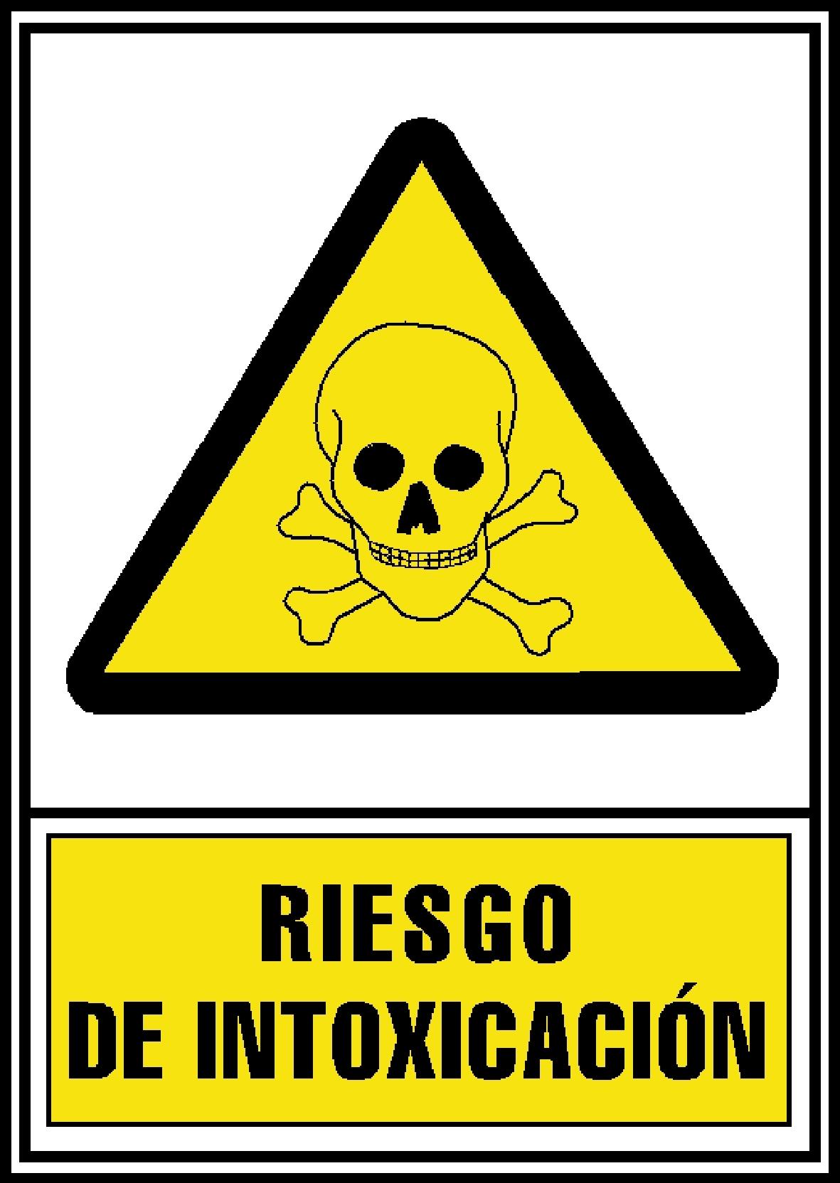 SEÑAL DE ADVERTENCIA "RIESGO DE INTOXICACION" EN PVC A4 210 X 297 MM ARCHIVO 2000