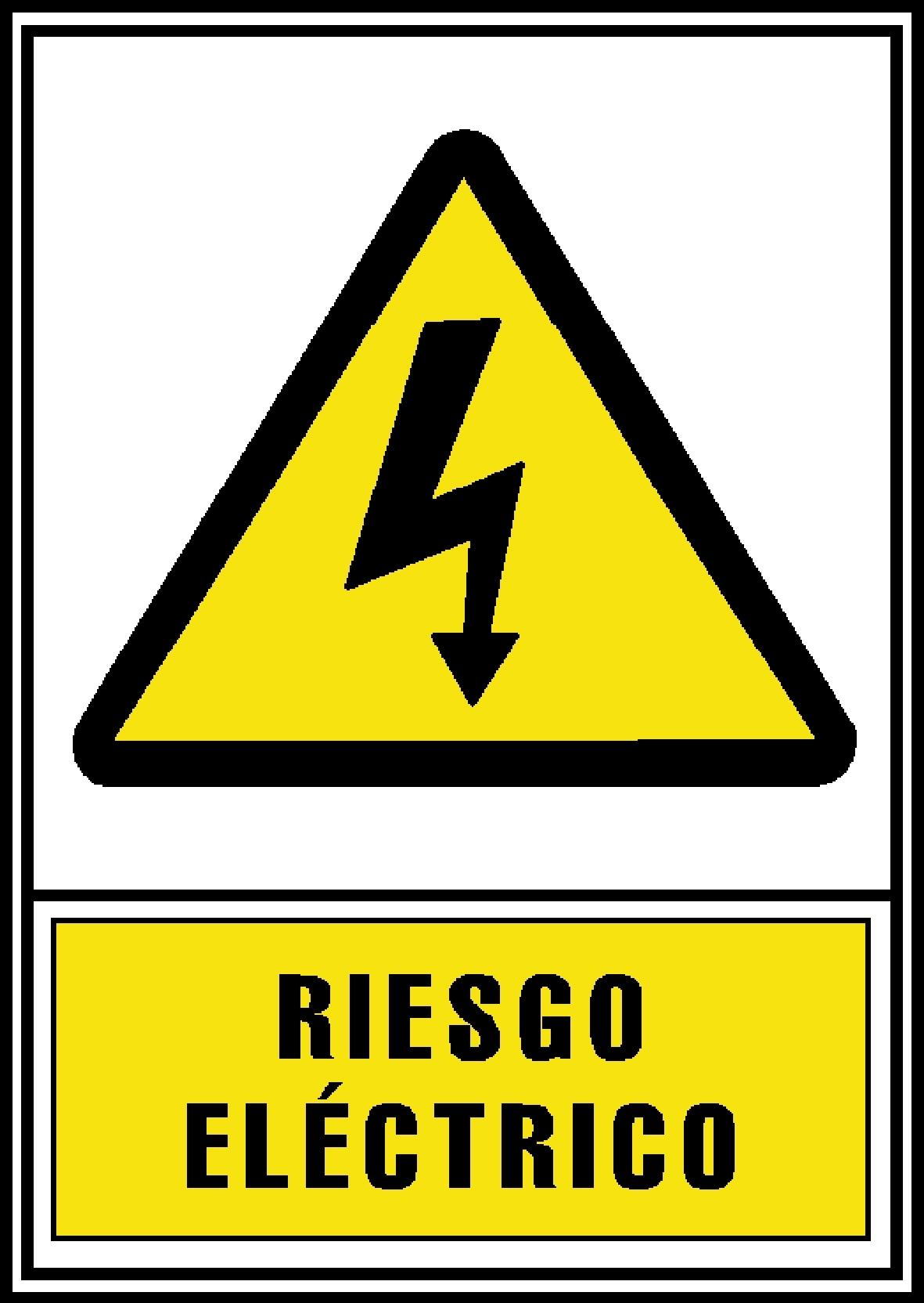 SEÑAL DE ADVERTENCIA "RIESGO ELECTRICO" EN PVC A4 210 X 297 MM ARCHIVO 2000
