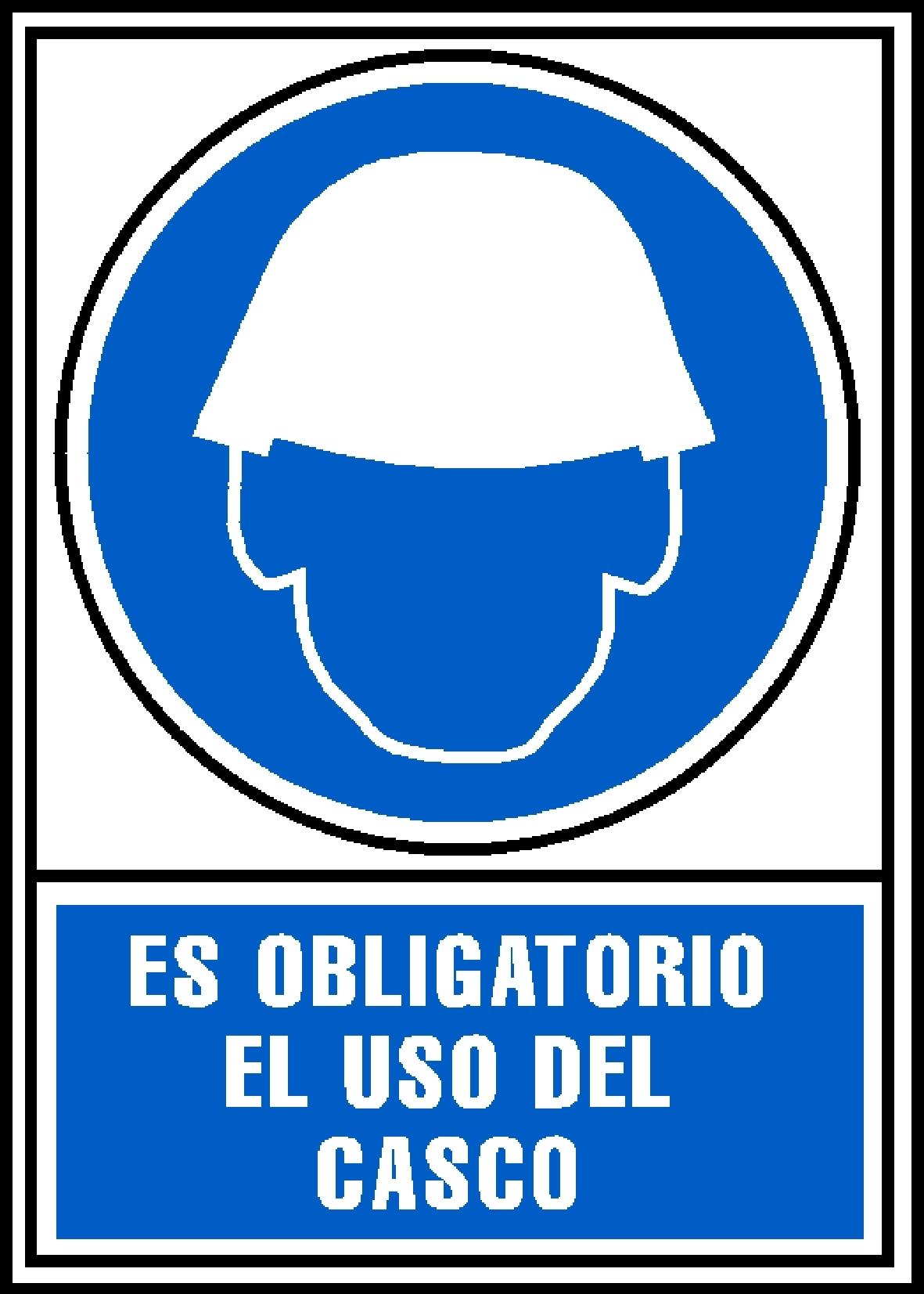 SEÑAL "OBLIGATORIO USO DE CASCO" EN PVC A4 210 X 297 MM ARCHIVO 2000