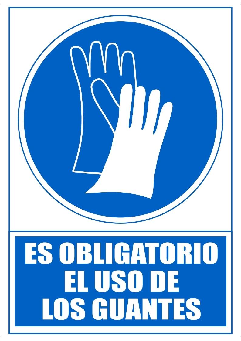 SEÑAL "OBLIGATORIO USO DE GUANTES" EN PVC A4 210 X 297 MM ARCHIVO 2000