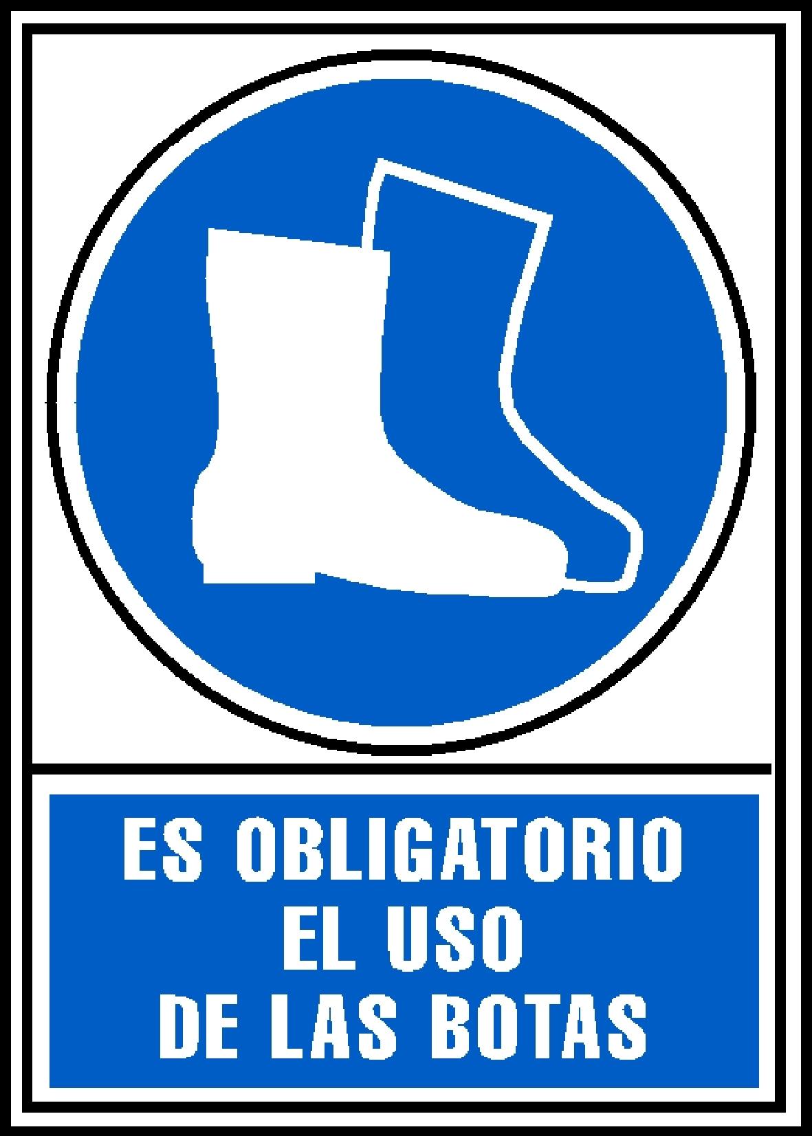 SEÑAL "OBLIGATORIO USO DE BOTAS" EN PVC A4 210 X 297 MM ARCHIVO 2000