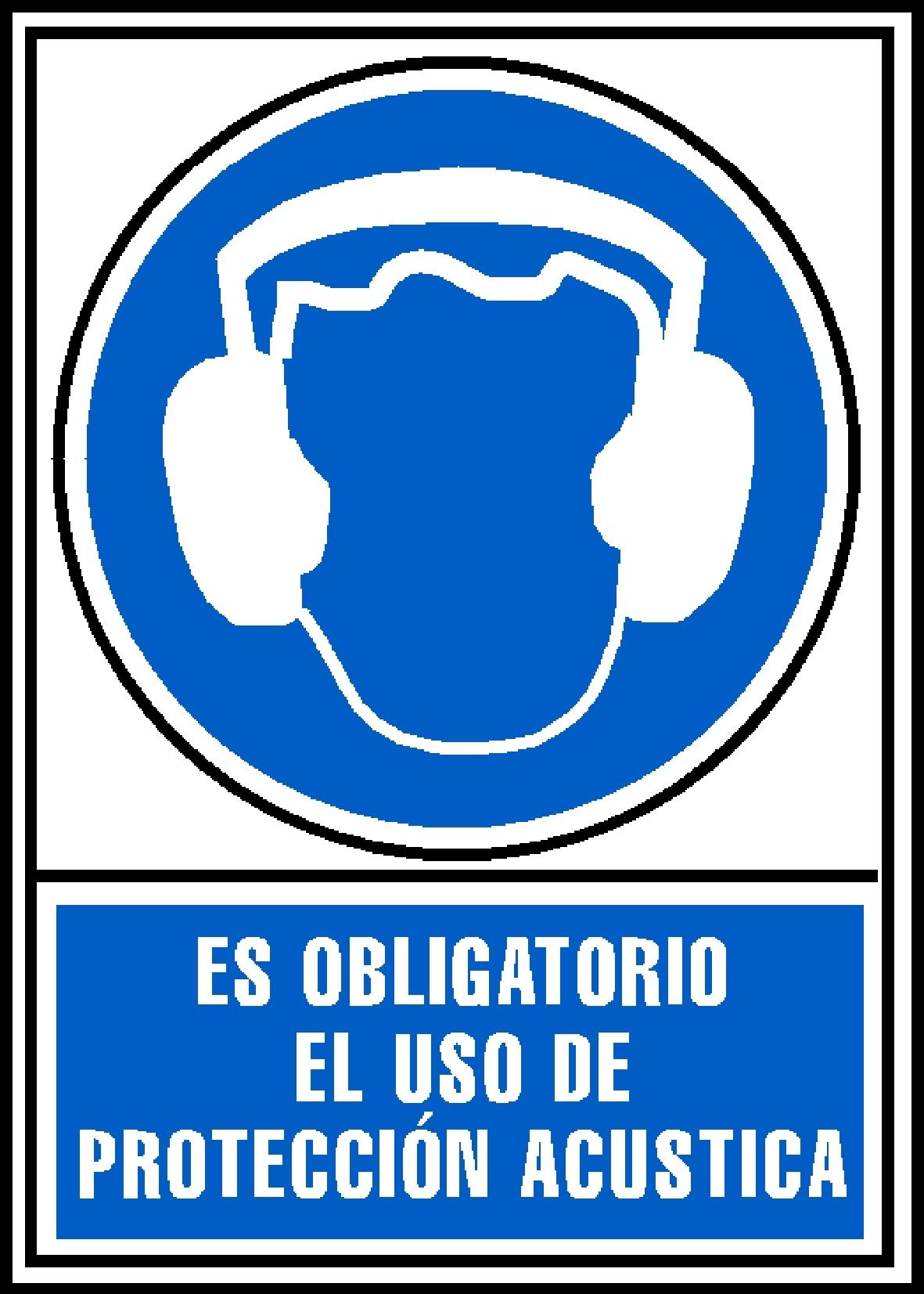 SEÑAL "OBLIGATORIO USO DE PROTECCION ACUSTICA" EN PVC A4 210 X 297 MM ARCHIVO 2000