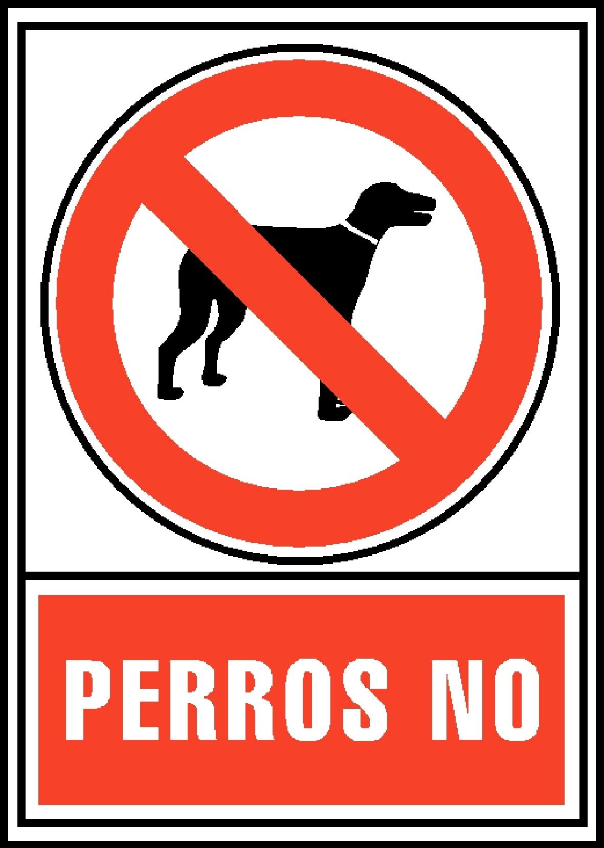 SEÑAL "PERROS NO" EN PVC A4 210 X 297 MM ARCHIVO 2000