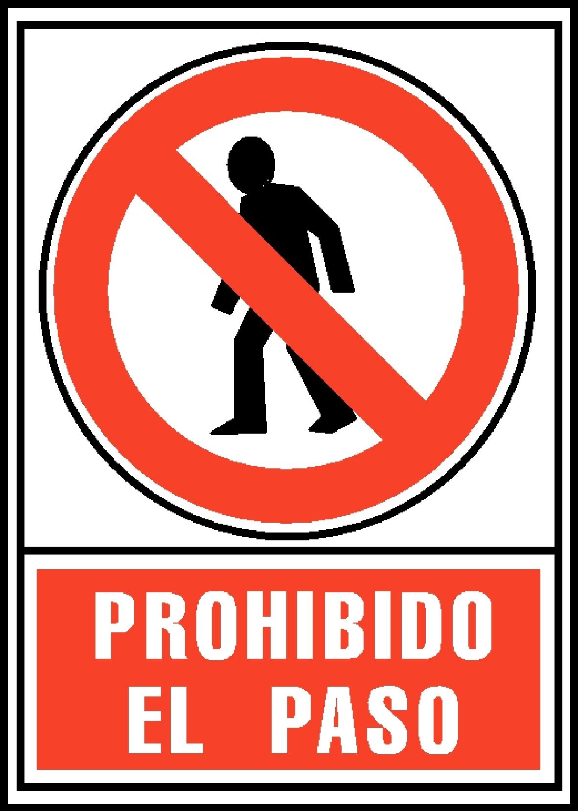 SEÑAL "PROHIBIDO EL PASO" EN PVC A4 210 X 297 MM ARCHIVO 2000