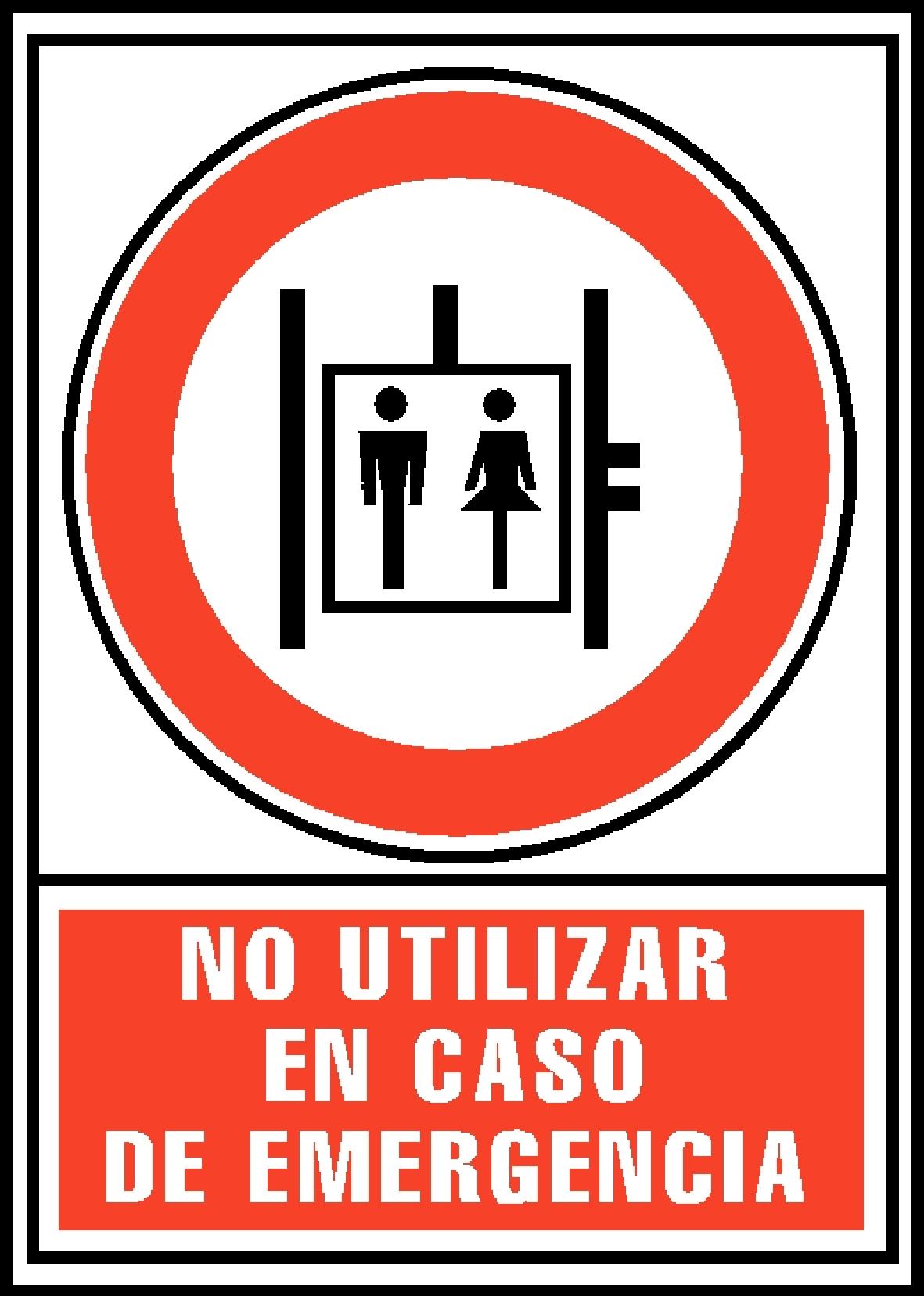SEÑAL "NO UTILIZAR EN CASO DE EMERGENCIA" EN PVC A4 210 X 297 MM ARCHIVO 2000