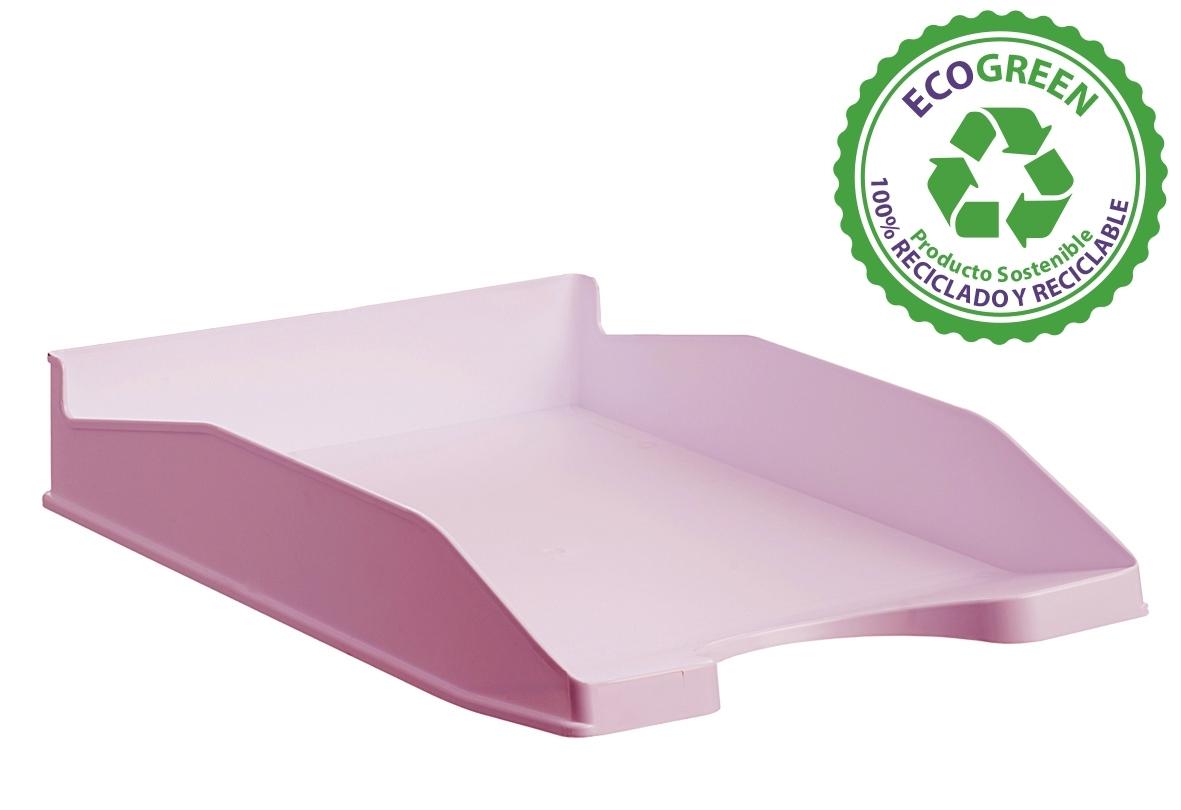 BANDEJA SOBREMESA ARCHIVO 2000 742 PLASTICO OPACO RECICLADO ROSA PASTEL