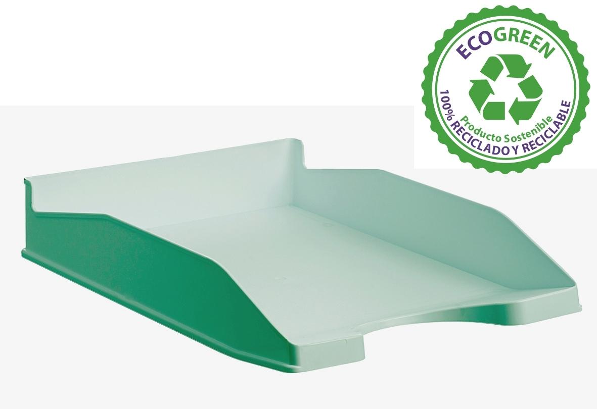 BANDEJA SOBREMESA ARCHIVO 2000 742 PLASTICO OPACO RECICLADO VERDE PASTEL