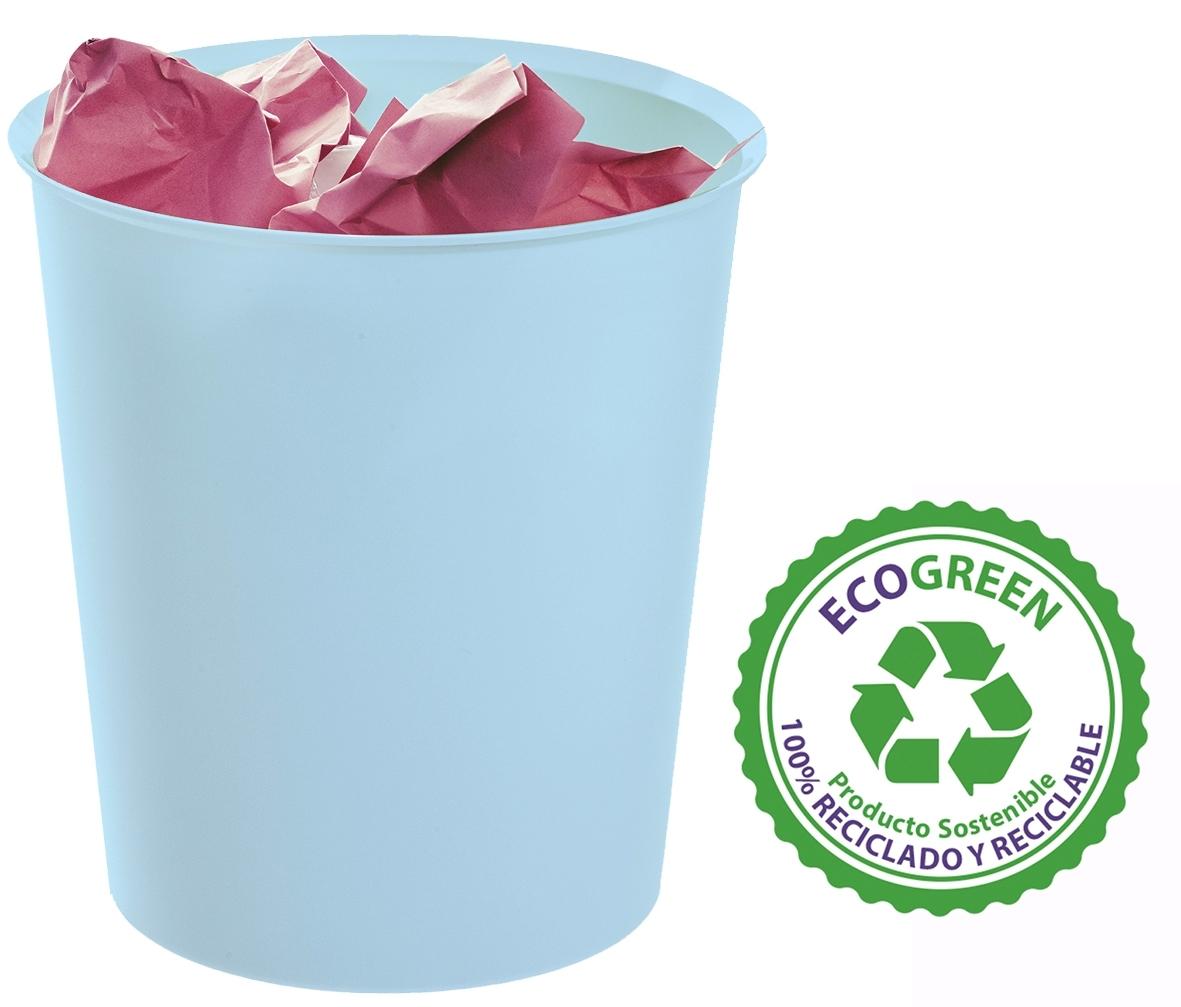 PAPELERA ARCHIVO 2000 18 LITROS PLASTICO RECICLADO COLOR AZUL PASTEL