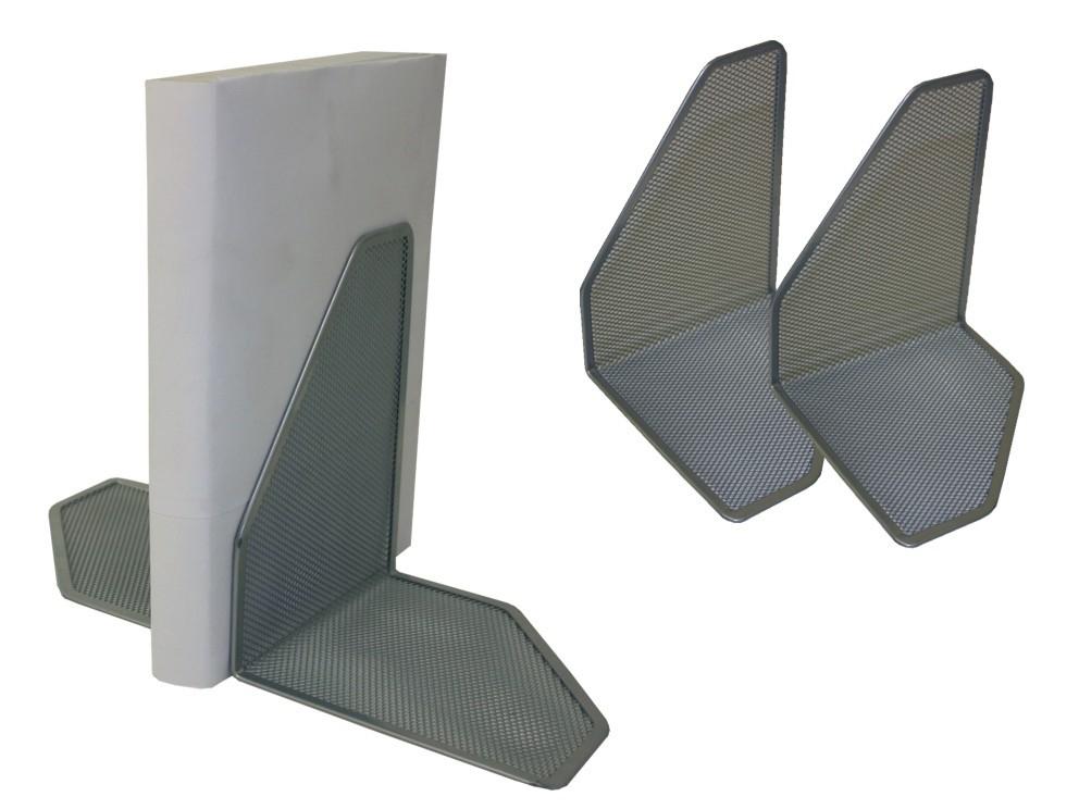 APOYALIBROS METALICO BISMARK REJILLA GRIS JUEGO DE 2