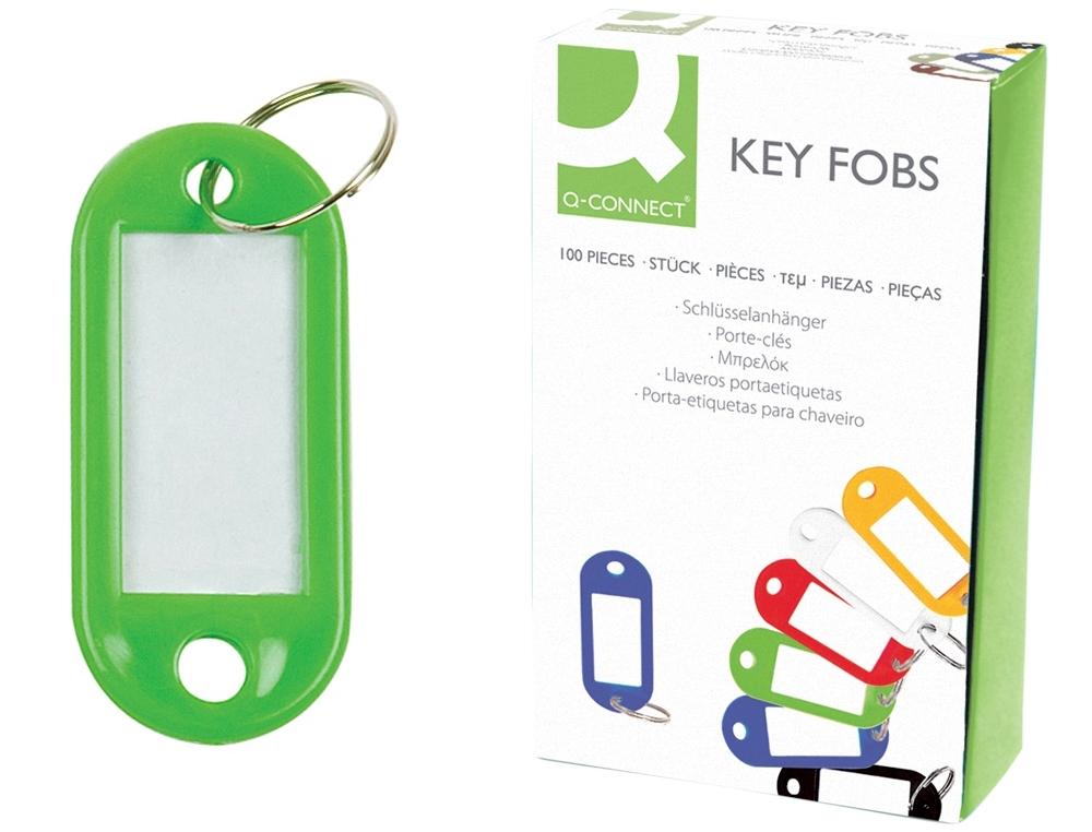 LLAVERO PORTAETIQUETAS Q-CONNECT COLOR VERDE EXPOSITOR DE 100 UNIDADES COD 34240