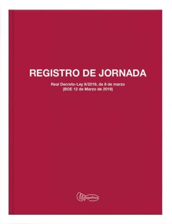 LIBRO REGISTRO DE JORNADA LABORAL MIQUELRIUS 5090 TAMAÑO FOLIO 40 HOJAS