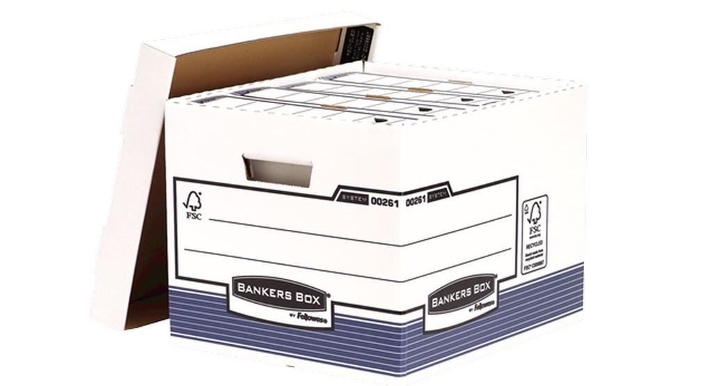 CONTENEDOR DE ARCHIVOS FELLOWES BANKERS BOX MEDIDAS INTERIOR 333X285X390 COLOR AZUL / BLANCO