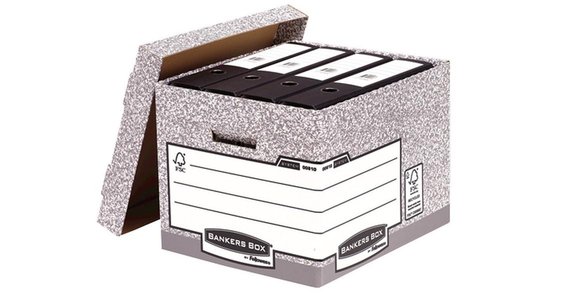 CONTENEDOR DE ARCHIVOS FELLOWES BANKERS BOX MEDIDAS INTERIOR 333X285X390 COLOR GRIS