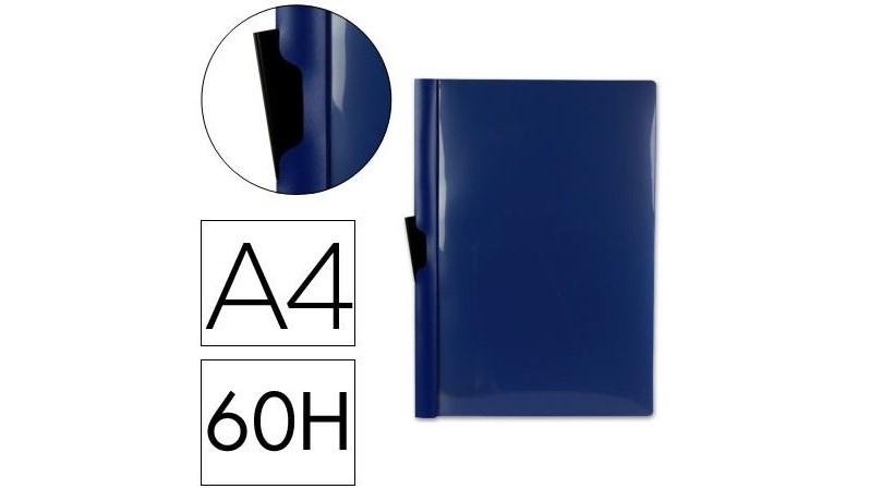 CARPETA DISPLAST DOSSIER PINZA LATERAL POLIPROPILENO DIN A4 AZUL 60 HOJAS PINZA DESLIZANTE