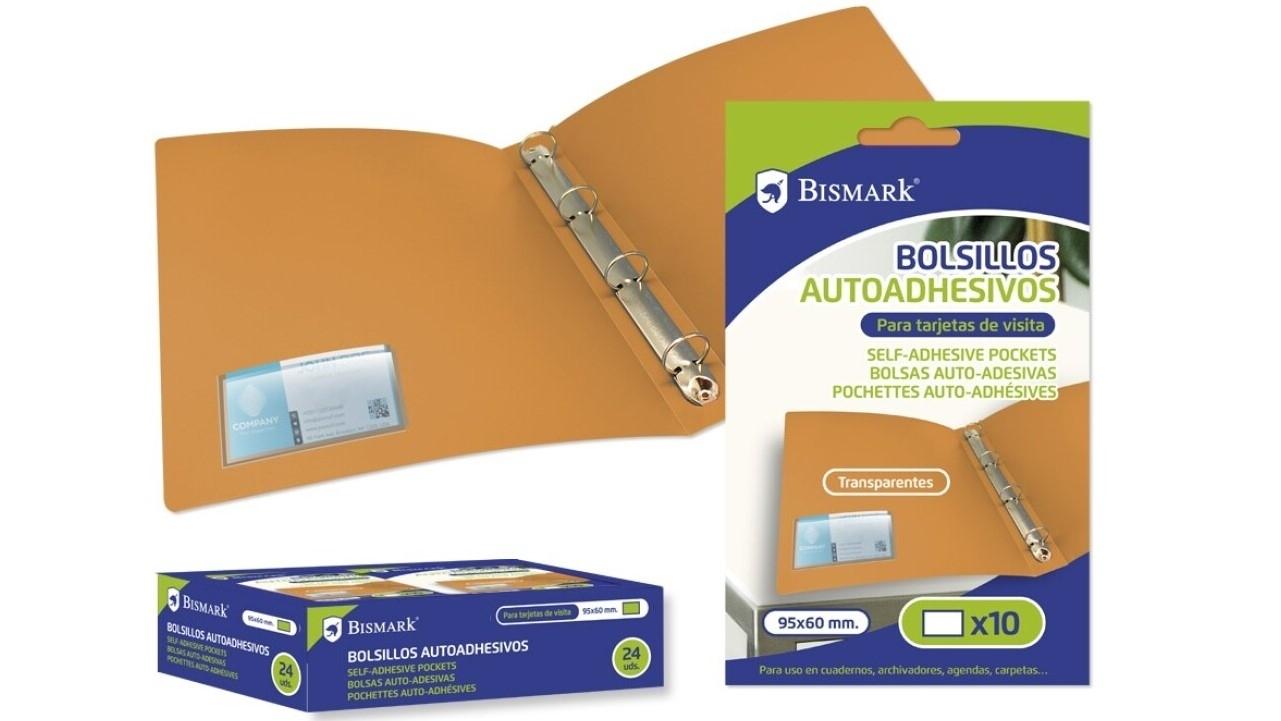 PACK DE 10 FUNDAS AUTOADHESIVAS BISMARK PARA TARJETAS DE VISITA 95X60MM