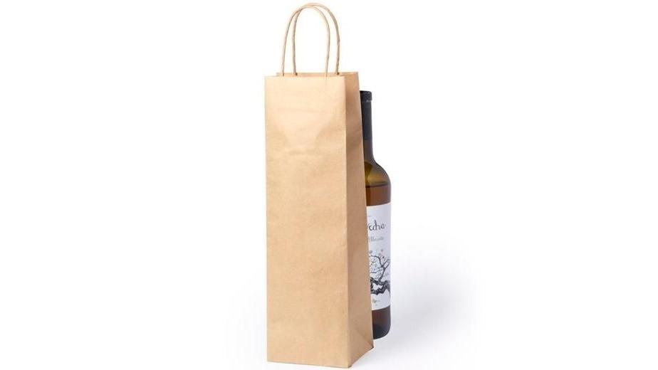 BOLSA DE PAPEL ASA RETORCIDA 125 GRS BOTELLA 10X10X36 COLOR KRAFT