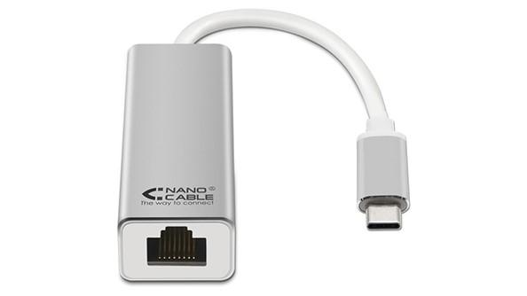 TARJETA DE RED NANOCABLE ETHERNET GIGABIT 10/100/1000 - CONEXION USB-C/M A RJ45/H - 15CM - BLANCO