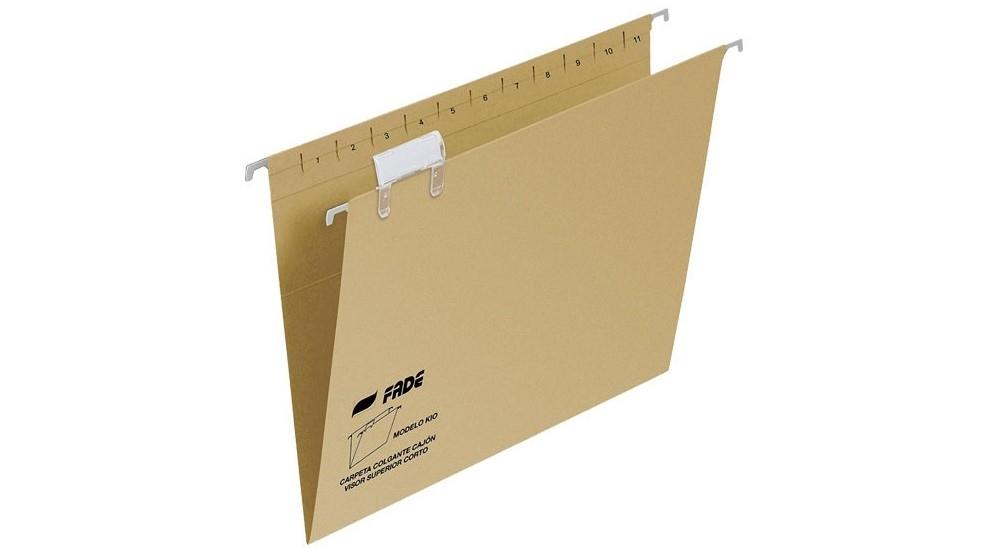 CAJA 50 CARPETAS COLGANTES VISOR SUPERIOR FADE KIO DIN A4