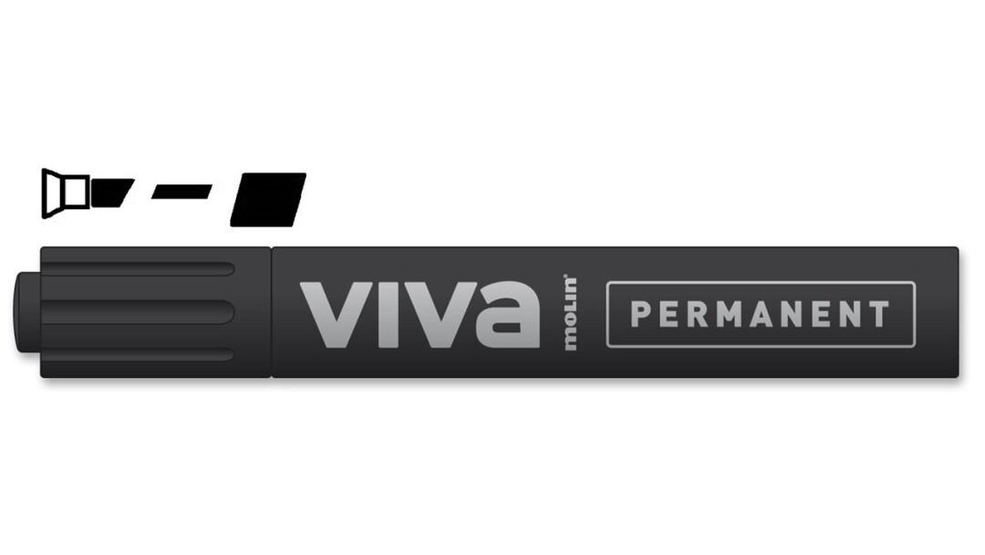 ROTULADOR PERMANENTE MOLIN SIGNO RTP230 PUNTA BISELADA COLOR NEGRO