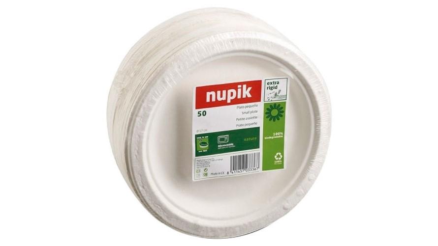 PACK 50 PLATOS NUPIK POSTRE BIODEGRADABLES 17CM