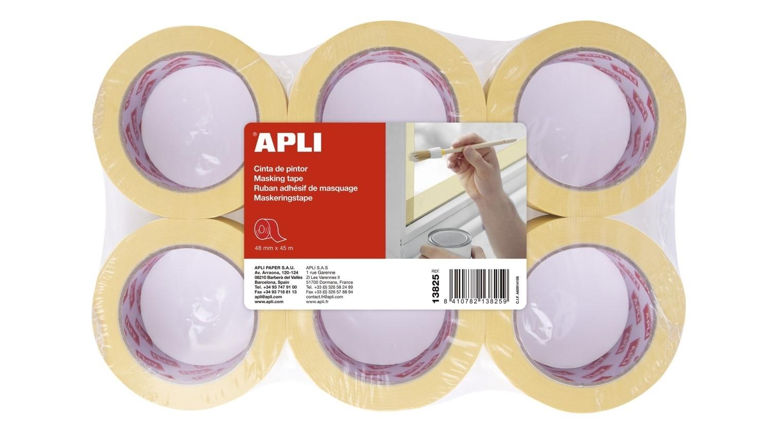 ROLLO CINTA ADHESIVA PINTOR 48 MM X 45 M APLI 13825 ESPECIAL PARA PINTAR