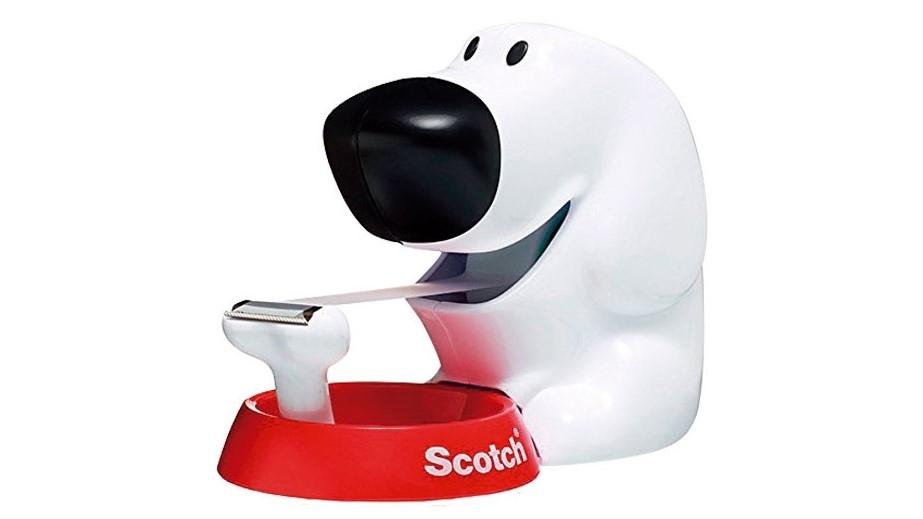 PORTARROLLOS SCOTCH PERRO CON CINTA ADHESIVA
