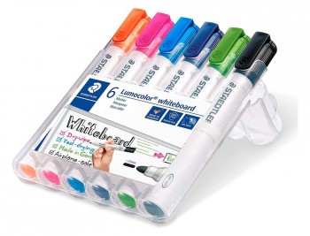 ESTUCHE 6 ROTULADORES PIZARRA BLANCA STAEDTLER LUMOCOLOR 351 COLOR SURTIDOS