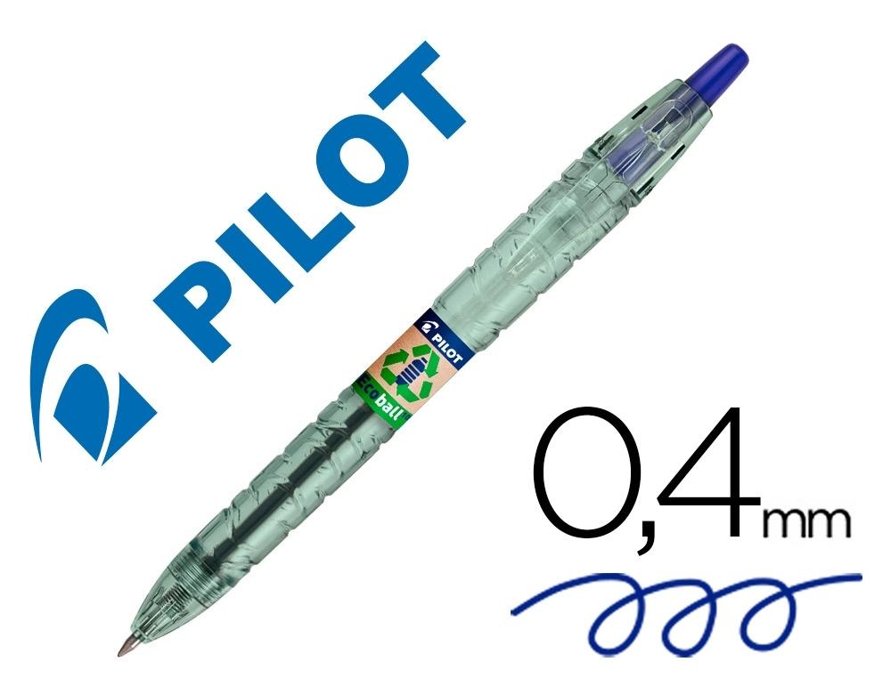 BOLIGRAFO PILOT ECOBALL PLASTICO RECICLADO COLOR AZUL