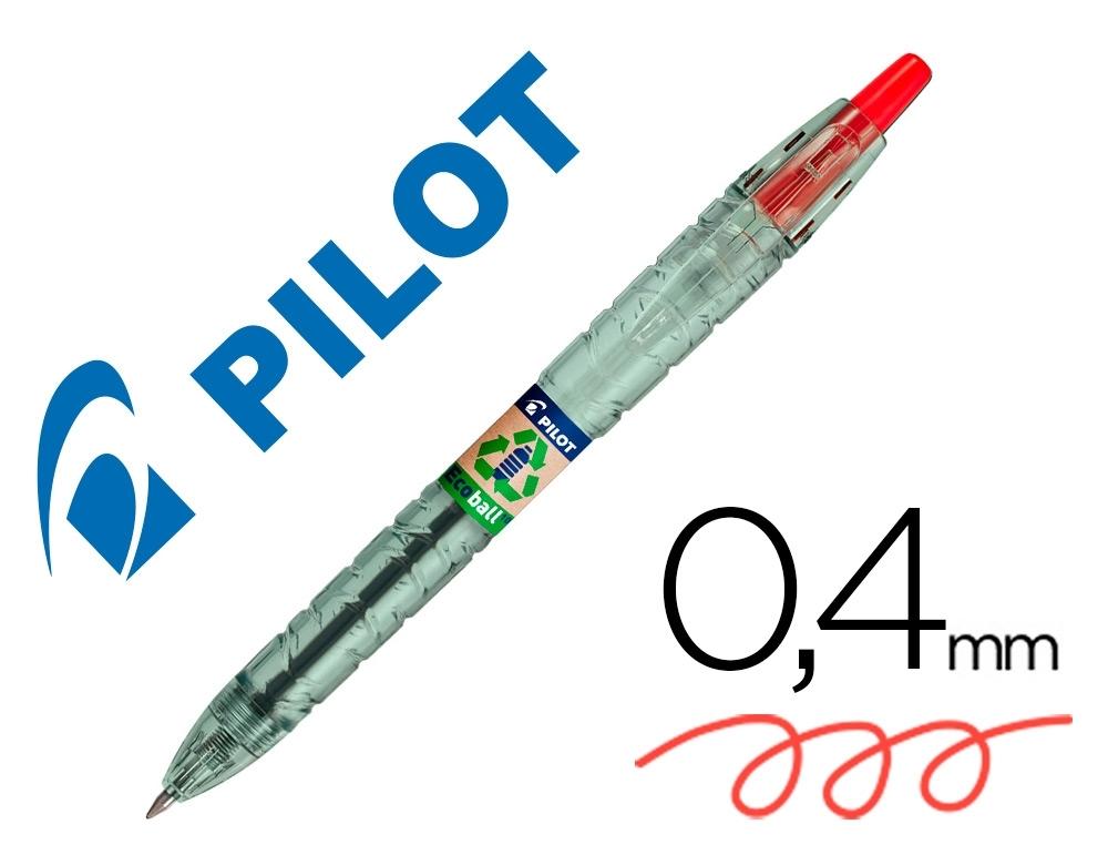 BOLIGRAFO PILOT ECOBALL PLASTICO RECICLADO COLOR ROJO