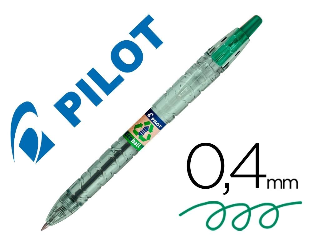 BOLIGRAFO PILOT ECOBALL PLASTICO RECICLADO COLOR VERDE