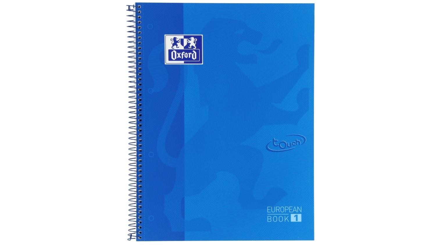 CUADERNO ESPIRAL OXFORD EUROPEANBOOK 1 TAPA EXTRADURA DIN A4 80 HOJAS CUADRICULA 5 MM COLOR DENIM TOUCH