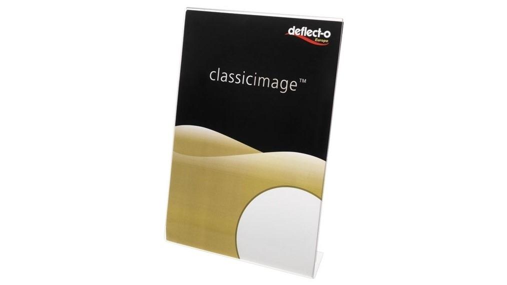 EXPOSITOR SOBREMESA CON FORMA DE L METACRILATO TAMAÑO 60 X 90 MM VERTICAL DEFLECTO 480801