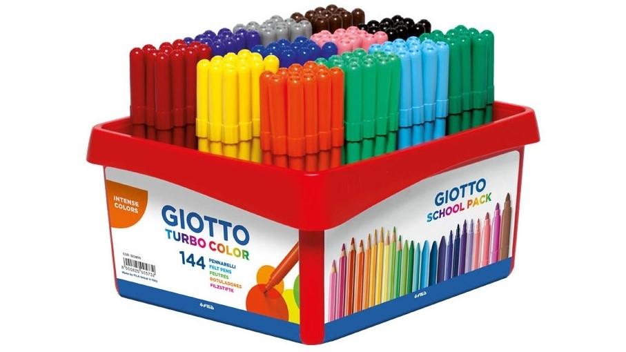 PACK 144 ROTULADORES FIBRA GIOTTO TURBO COLOR SCHOOL COLORES SURTIDOS