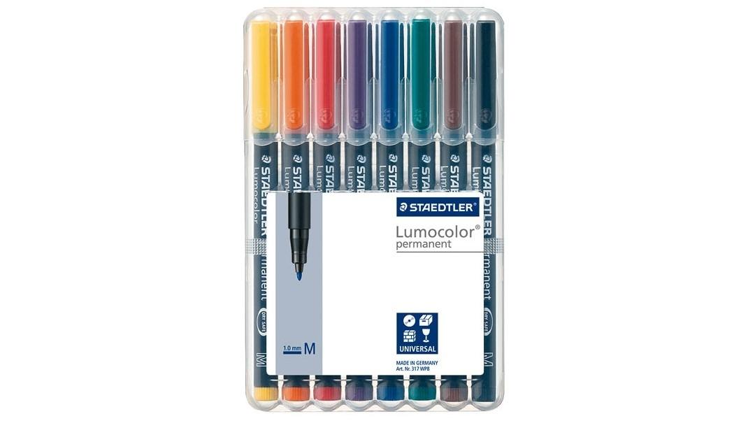 ESTUCHE 8 ROTULADORES STAEDTLER LUMOCOLOR PUNTA M 0,8 - 1 MM COLORES SURTIDOS