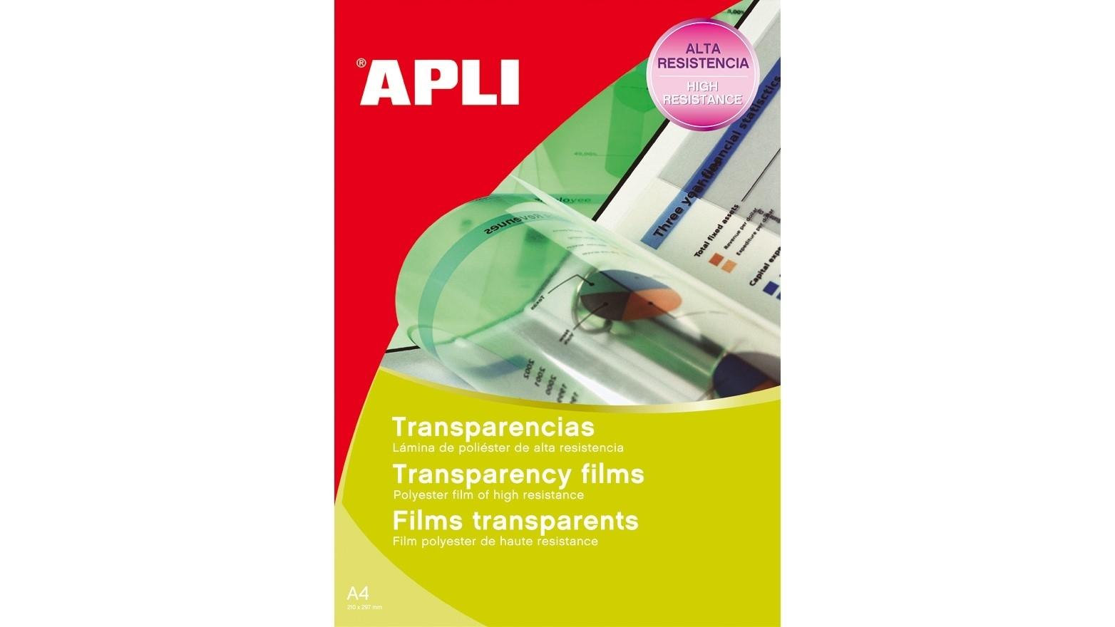 CAJA 100 HOJAS TRANSPARENCIAS PARA FOTOCOPIADORA SIN BANDA LATERAL CARGA 1 A 1 APLI RF 859