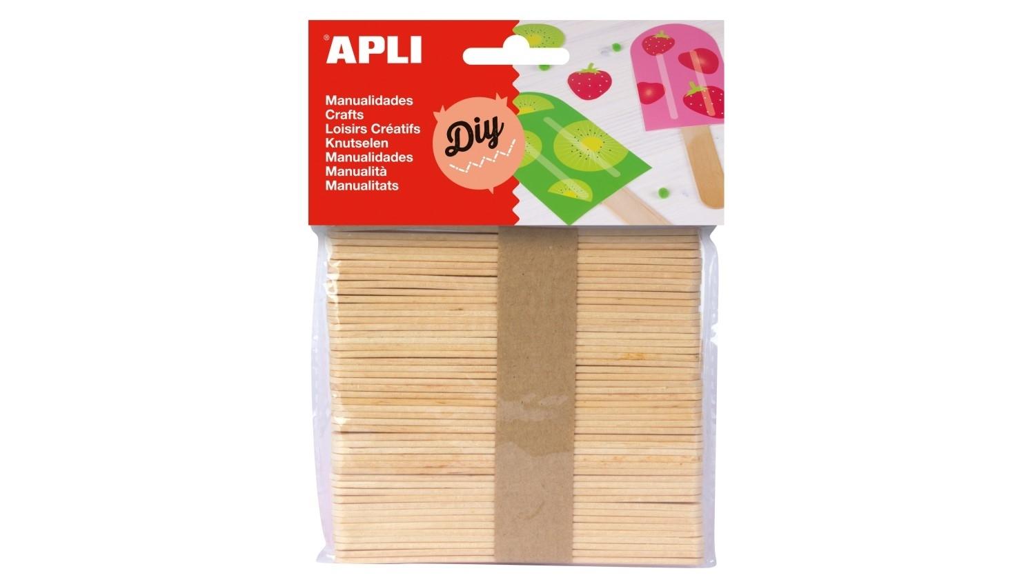 BOLSA 50 UNIDADES PALOS DE POLO 114X10MM COLOR MADERA NATURAL APLI 13063