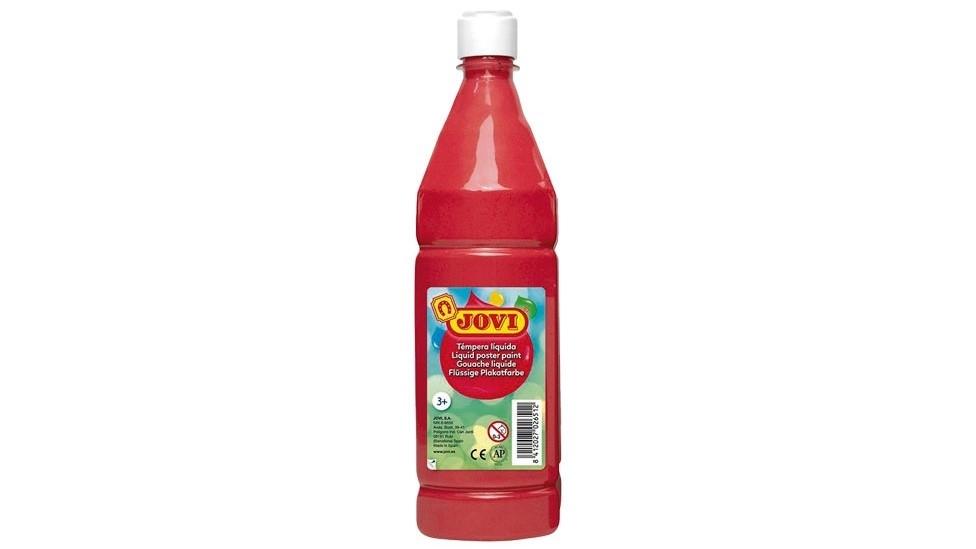 BOTELLA TEMPERA LIQUIDA ESCOLAR JOVI 1000 ML COLOR ROJO BERMELLON
