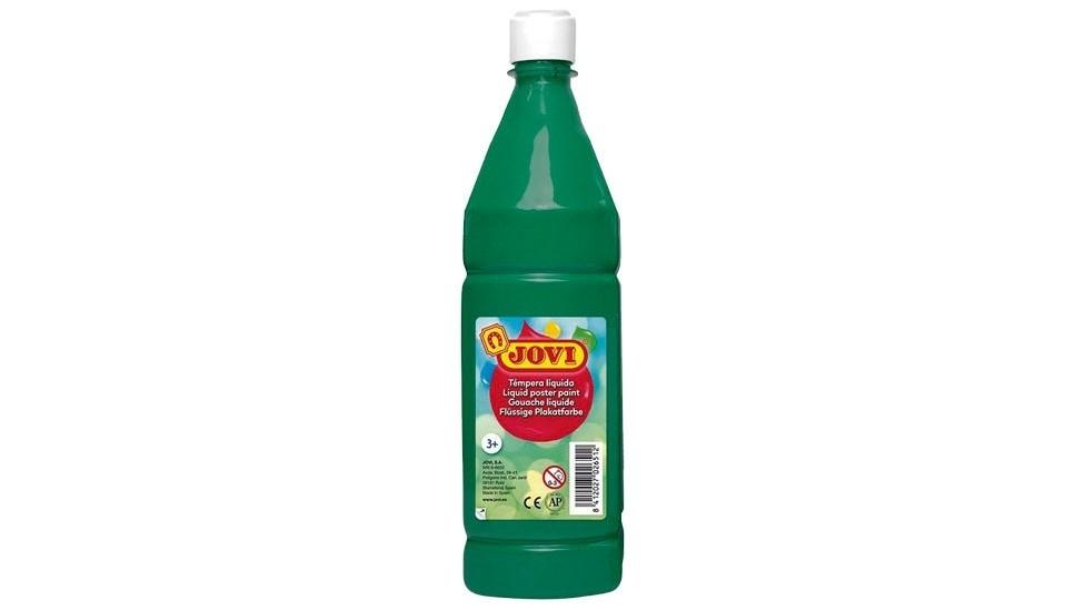 BOTELLA TEMPERA LIQUIDA ESCOLAR JOVI 1000 ML COLOR VERDE OSCURO