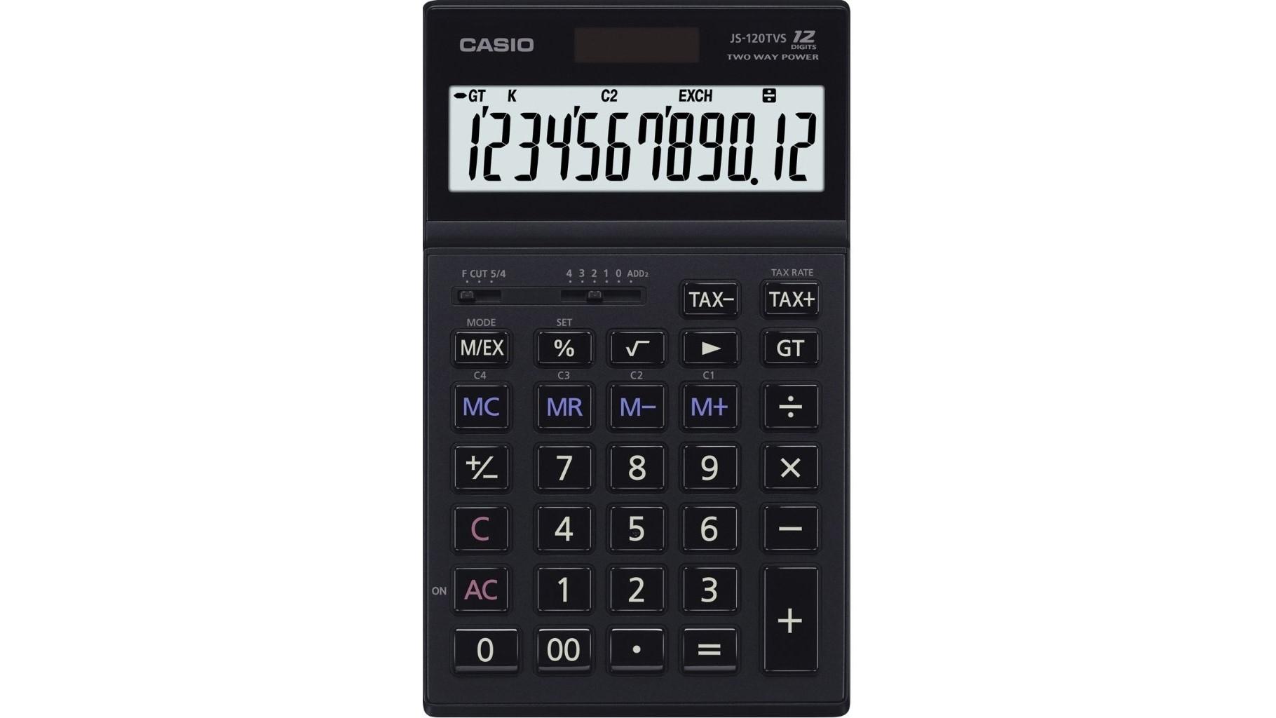 CALCULADORA CASIO JS-120TVS COLOR NEGRO