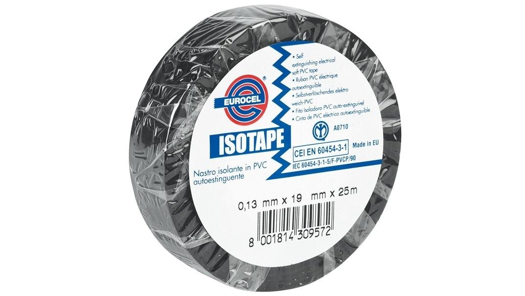 CINTA PVC AISLANTE EUROCEL ISOTAPE 19MM X 25 M COLOR NEGRO