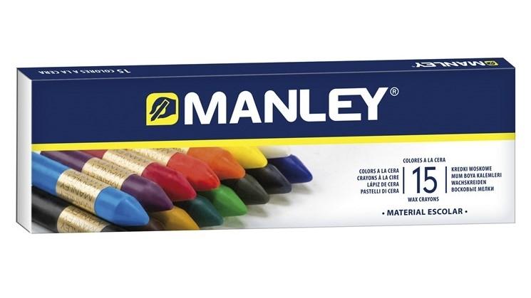 CAJA 15 CERAS MANLEY COLORES SURTIDOS