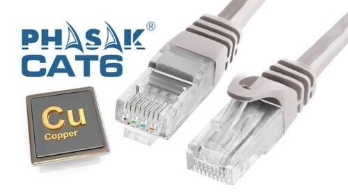 CABLE RED LATIGUILLO 30 M. RJ-45 CAT 6 PHASAK COLOR GRIS