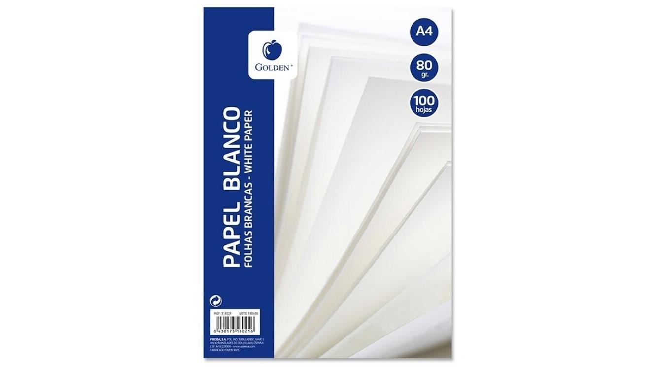 PAQUETE PAPEL FOTOCOPIADORA GOLDEN DIN A4 80 GRAMOS 100 HOJAS