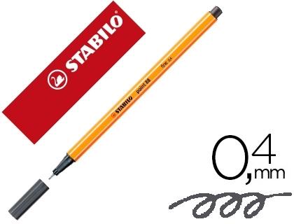 ROTULADOR STABILO PUNTA DE FIBRA POINT 88 GRIS INTENSO 0,4 MM