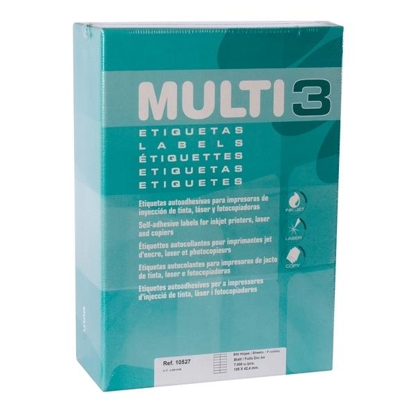 CAJA 500 HOJAS ETIQUETAS 70X30 MULTI 3 RF 10516