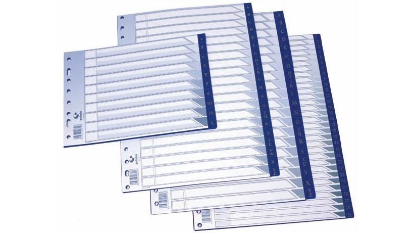 SEPARADORES AZ ABECEDARIO PVC OPACO 200 MICRAS FOLIO 16 TALADROS GRAFOPLAS