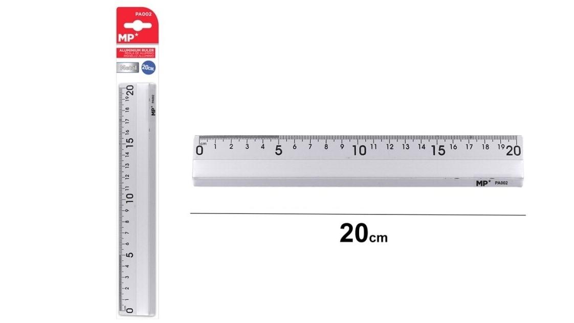 REGLA METALICA DE ALUMINIO 20 CM MP