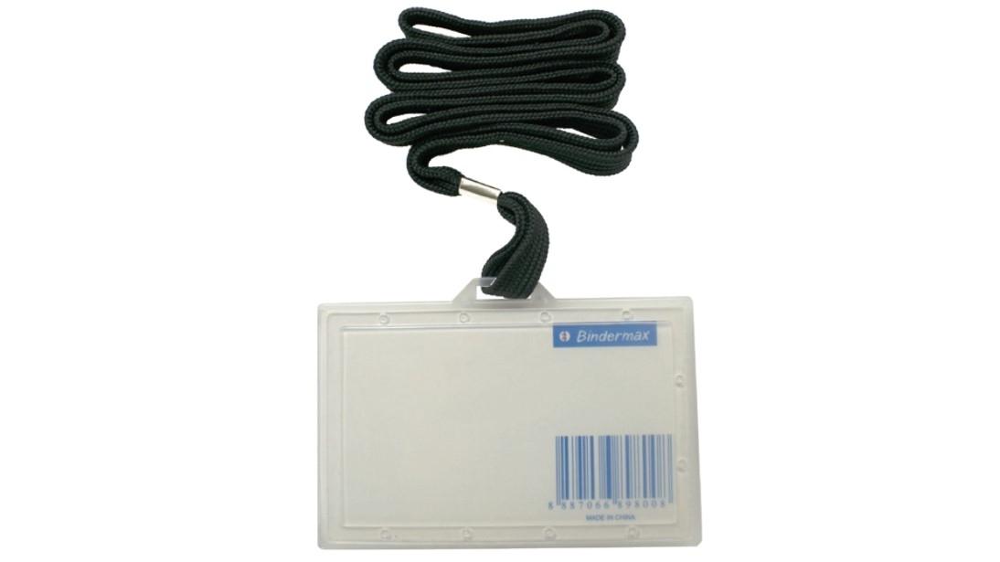 IDENTIFICADOR CON CORDON PLANO BINDERMAX 90X60 MM PVC INYECTADO