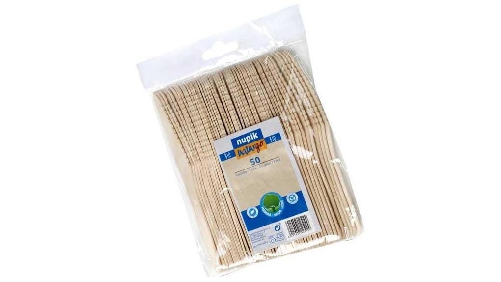 BOLSA 50 CUCHILLOS DE MADERA NUPIK 16 CM